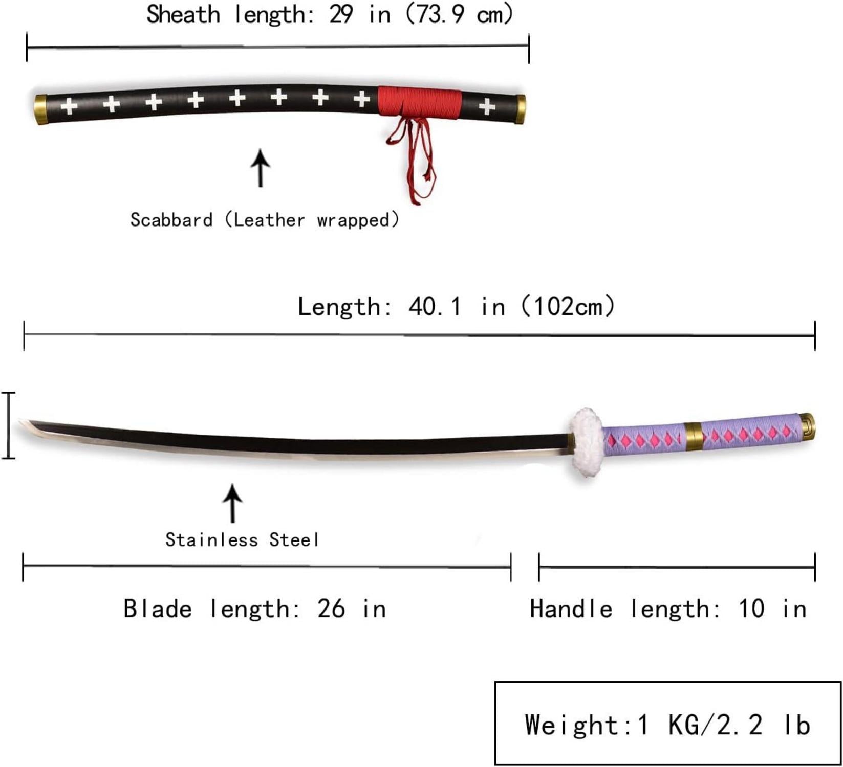 Samurai Schwert aus echtem Metall 104cm Cosplay Anime