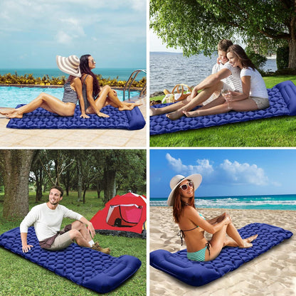 Karvipark Camping Isomatte mit Kopfkissen und Luftmatratze, ultraleicht und wasserdicht, für Camping und Reise