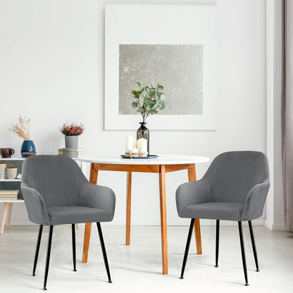 Stretch Stuhlbezug 4er Set mit Armlehne für Esszimmer Deko Grau