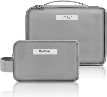 Kosmetiktasche wasserdicht großes Fassungsvermögen 2 Stück Grau