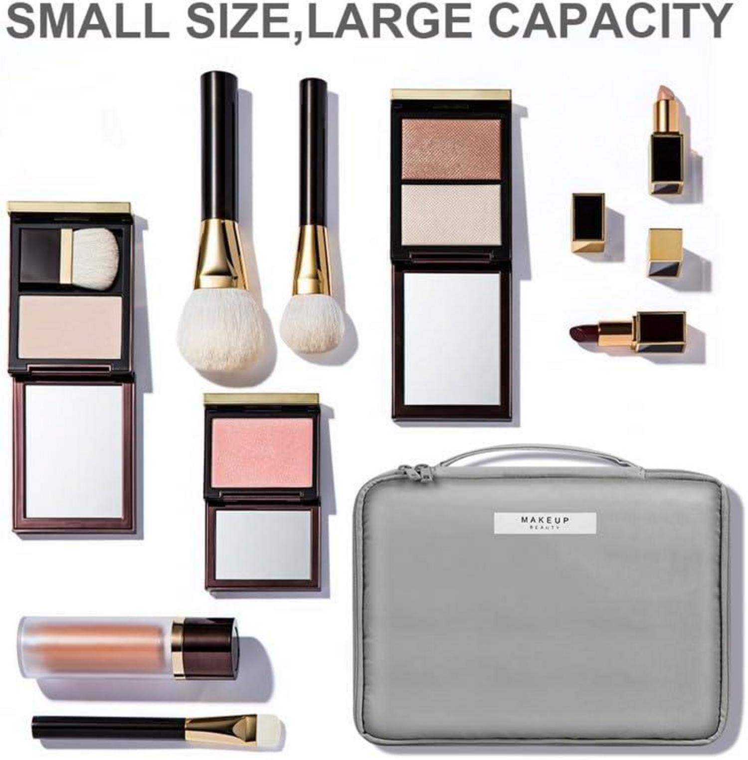 Große Kosmetiktasche, wasserdicht, Make-up Tasche, Reise Kulturbeutel, 2 Stück, Grau