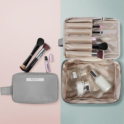 Kosmetiktasche wasserdicht Make-up-Tasche großes Fassungsvermögen Grau