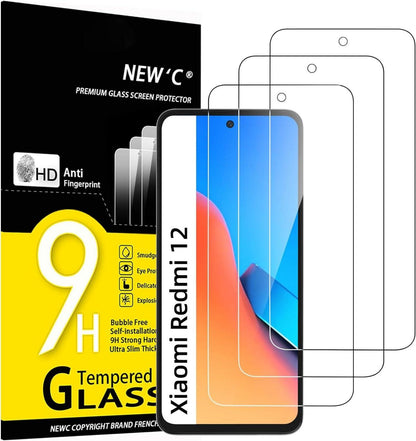 Panzer Schutz Glas 3er Pack Xiaomi Redmi 12 Displayschutzfolie 9H