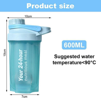 Protein Shaker 600ML mit Drehverschluss und Sieb, BPA-frei