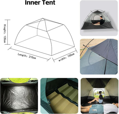 Zelt 2 Personen Wasserdicht Ultraleicht Vorzelt Camping Outdoor