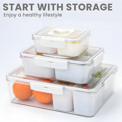 Snackschale mit Deckel 3-teiliges Set - Plastik Snackbox