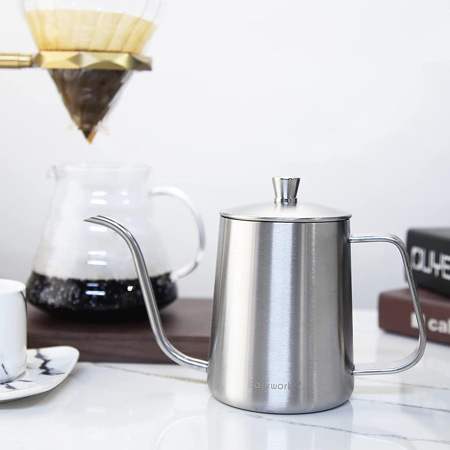 Edelstahl Gage Gooseneck Pour Over Kaffeekessel 600ml mit Thermometer