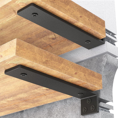 Schwarze Schwerlast Regalhalterung 15cm - 4 Stück, 70 KG Tragkraft