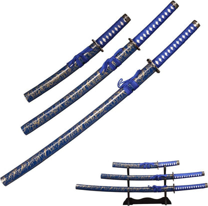 Samuraischwert Set mit Ausstellungsregal, echtes Metall Schwert - 3