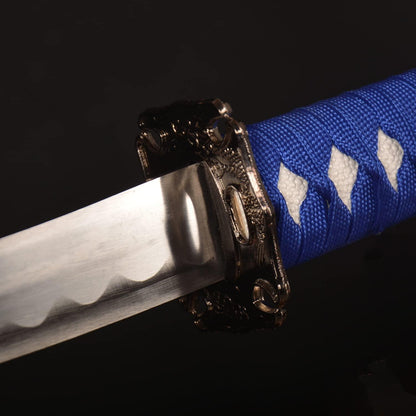 Samurai Schwert Set Japanisches Schwertregal 3-teilig Schwarzes/blaues Metall