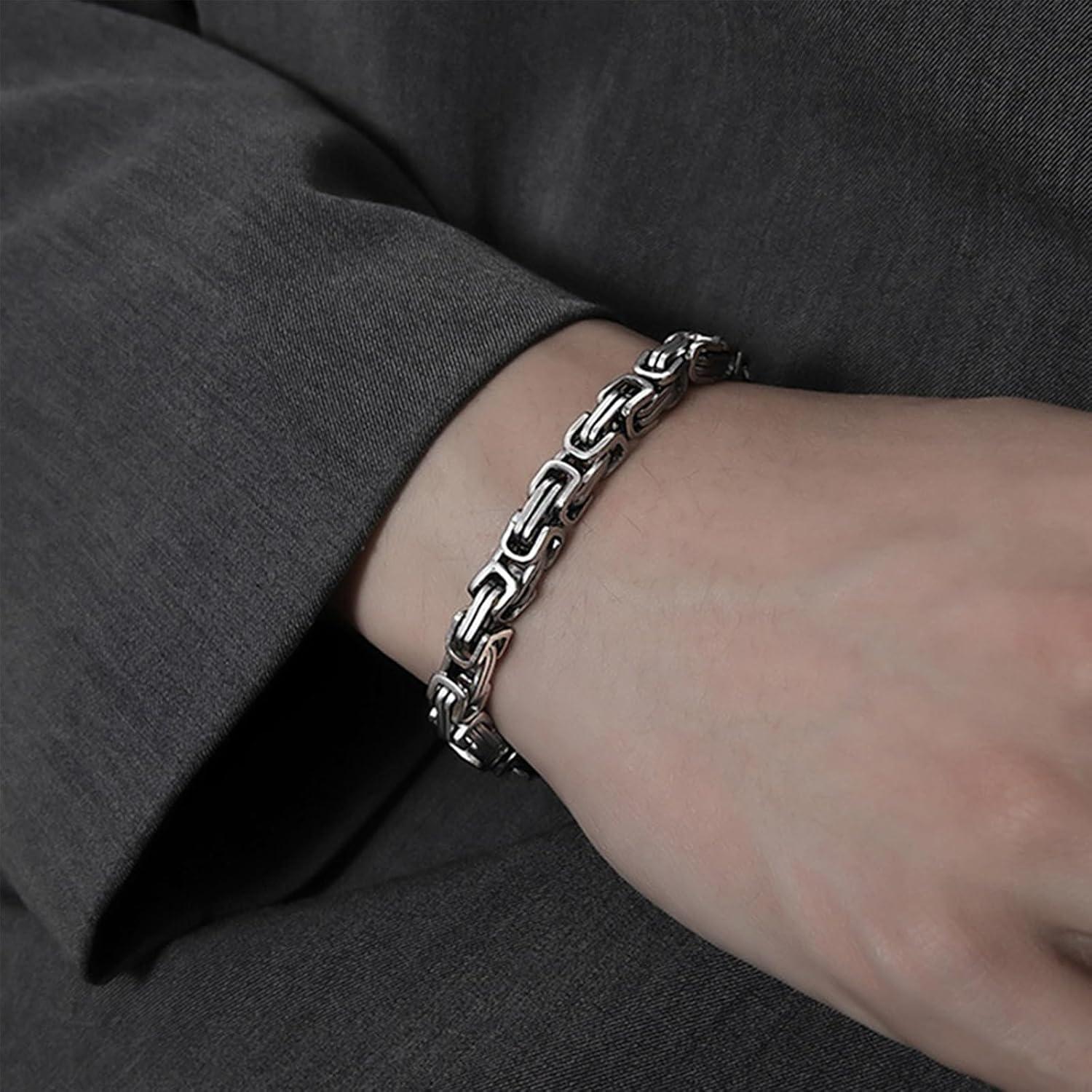 Edelstahl Armband Set Silber Panzerkette Figaro Glieder 8mm 21cm