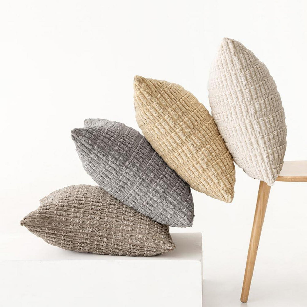 MIULEE 4er Set 40x40 cm Kordsamt Kissenbezüge Modernes Dekorative Sofakissen