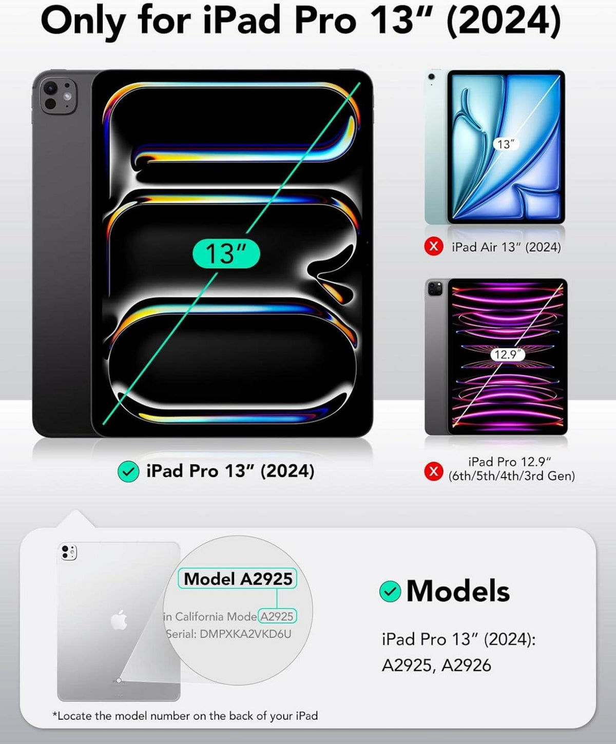 ESR Schutzfolie iPad Pro 13 2024, Anti-Spy Sichtschutz matt