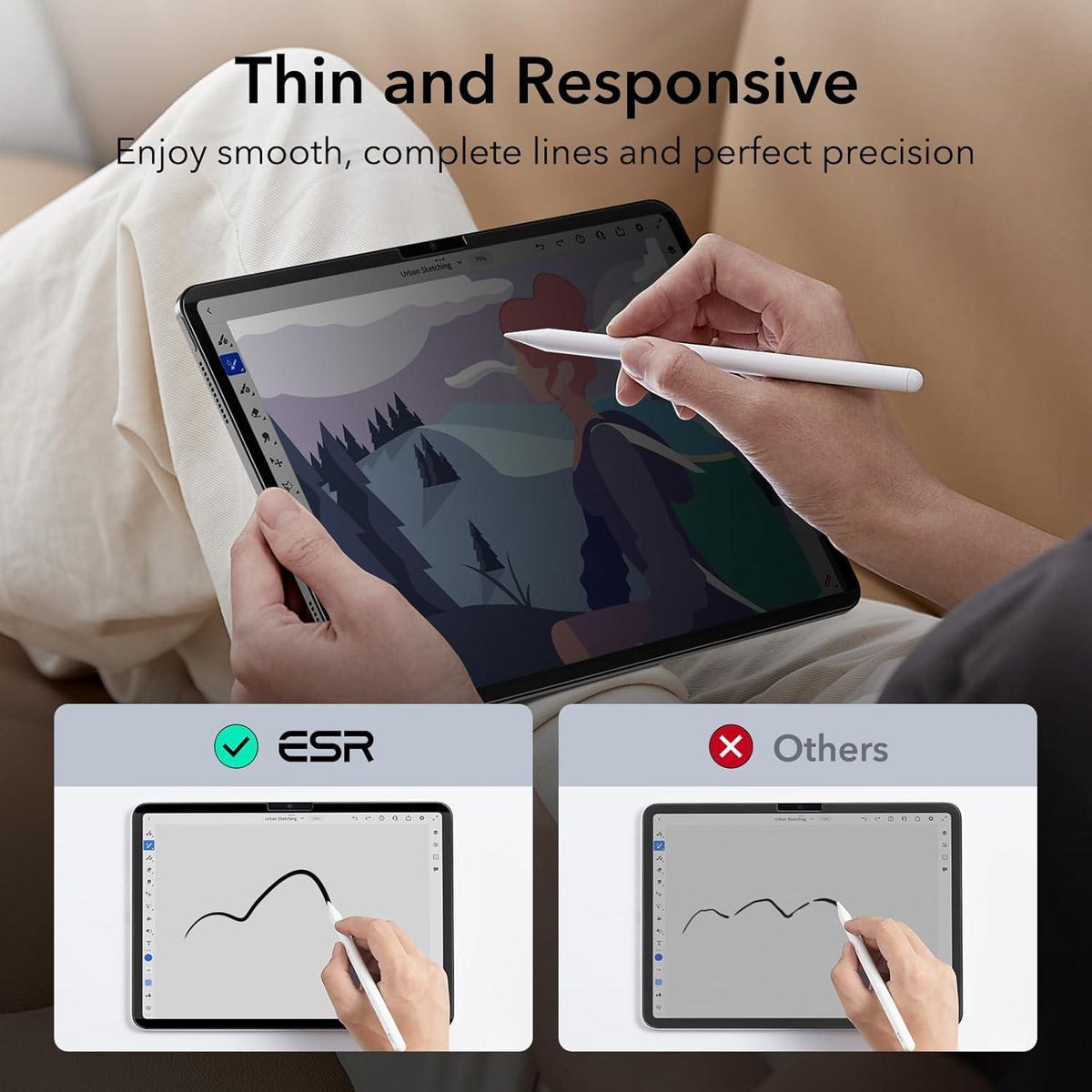 iPad Pro 13 Schutzfolie 2024 magnetisch 30 Grad Anti Spionage Matt 1