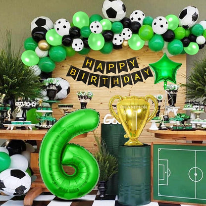 Fußball Luftballon 6 Jahre Fussball Deko Trophäe Grün 6