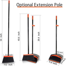 Besen und Kehrschaufel Set mit Stiel 137 cm, Kehrbesen und