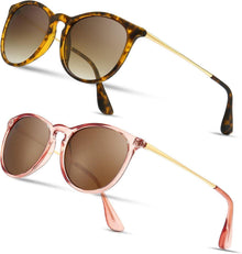Runde Polarisierte Vintage Sonnenbrille 2er-Pack Retro Stil
