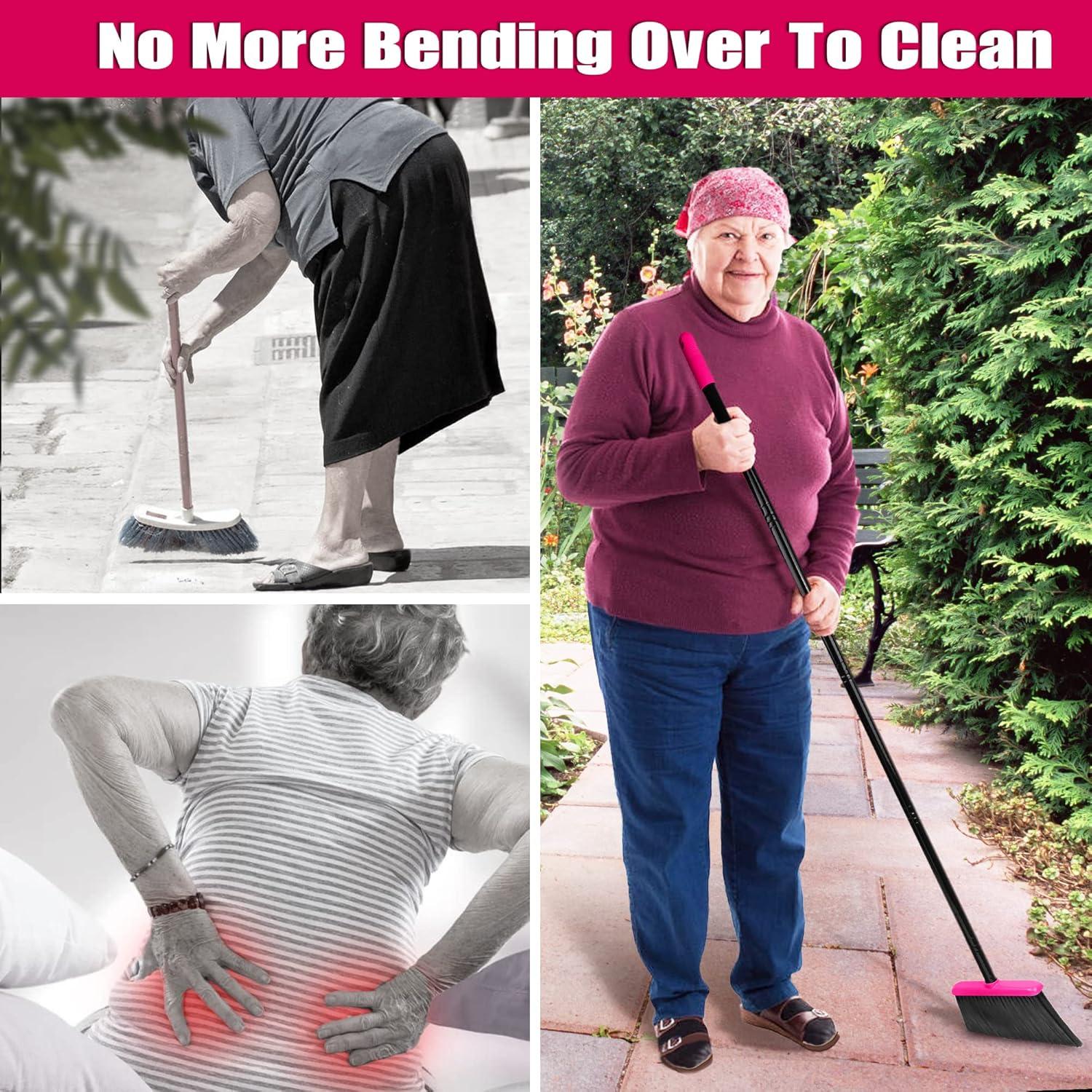 Langstiel Besen Kehrschaufel Set 137 cm Kammzähnen Broom Innen Küche Garten Büro