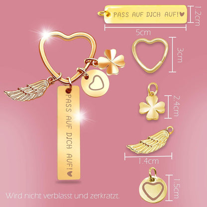 Herz Schlüsselanhänger personalisiert gravieren Geschenk Frauen