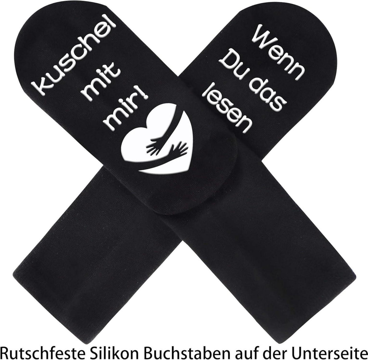 Jeasona Socken Damen Herren Schwarz Baumwolle Rutschfest
