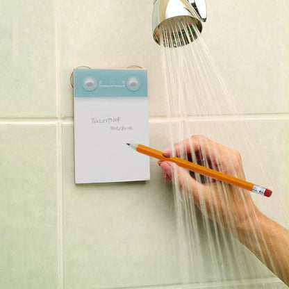 Wasserdichter Duschnotizblock mit Bleistift & Saugnäpfen