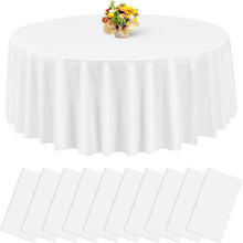 Weiß Einweg runde Tischdecken 213 x 213 cm - 10er Packung