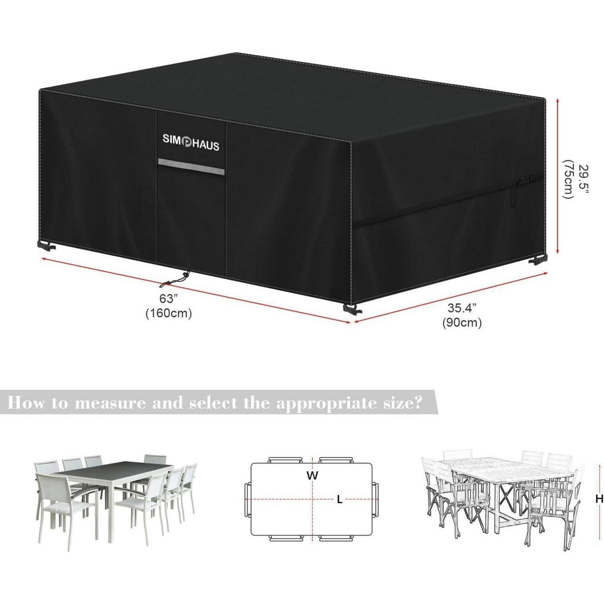 Gartenmöbel Abdeckung 160x90x75cm | Wasserdicht & UV-Schutz