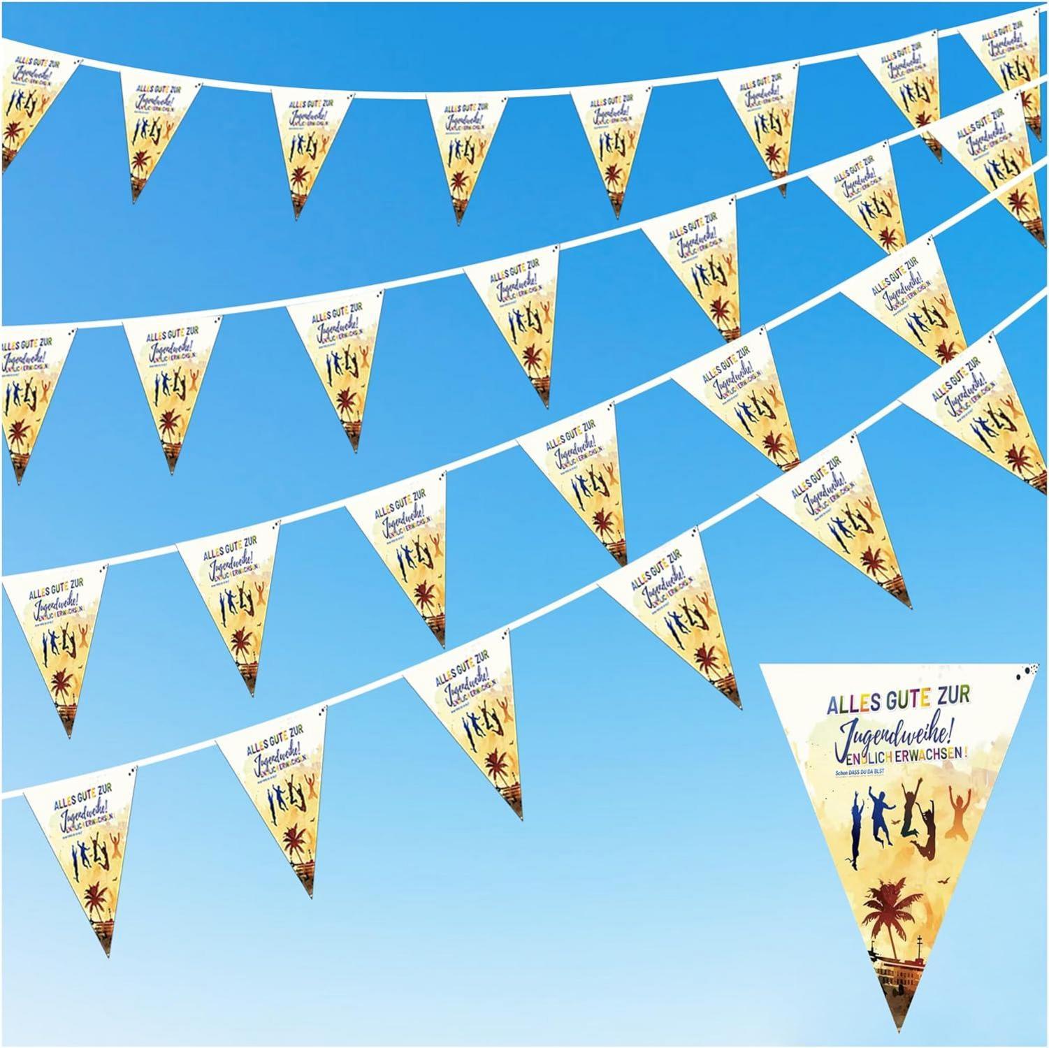 Jugendweihe Wimpelkette Girlande Alles Gute zur Jugendfeier 10m