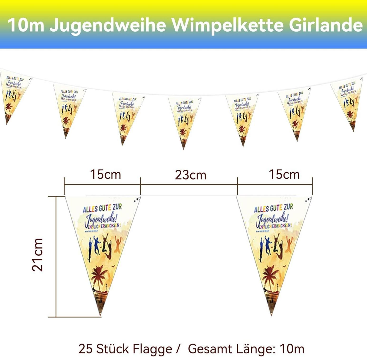 Jugendweihe Wimpelkette 10m - Alles Gute zur Jugendfeier