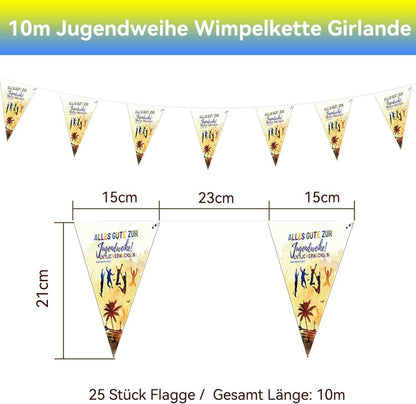 Jugendweihe Wimpelkette 10m - Alles Gute zur Jugendfeier
