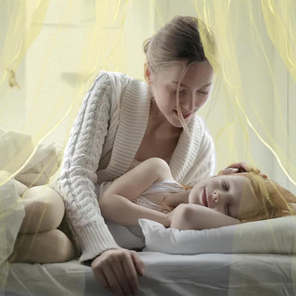 Moskitonetz Bett Gelb Feinmaschiges für Doppelbetten Einzelbett