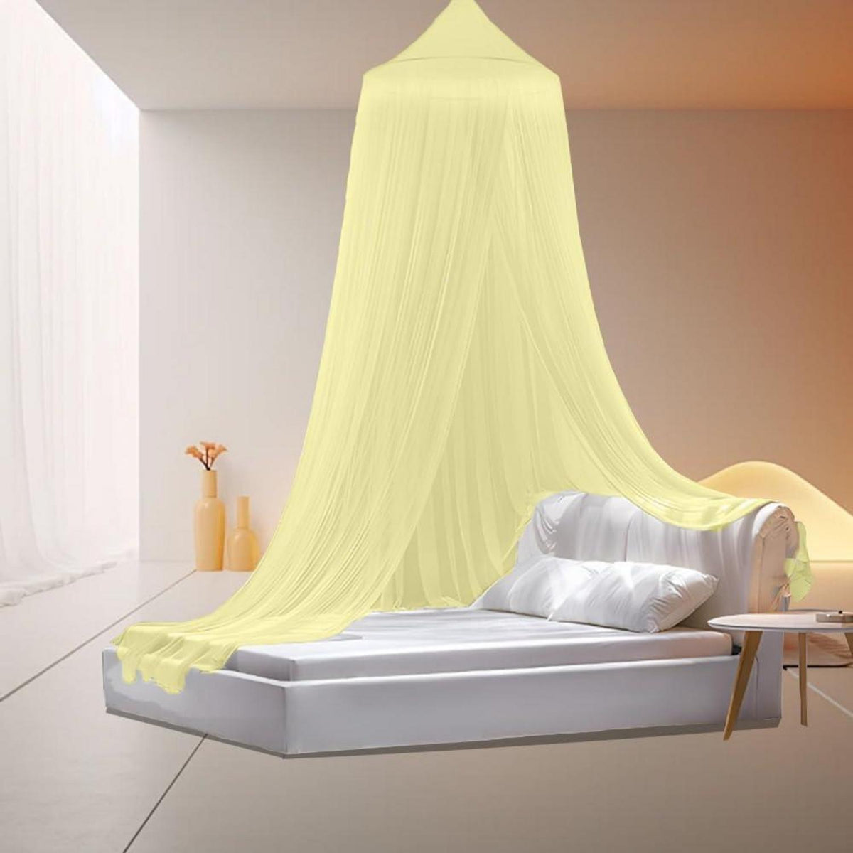 Moskitonetz Bett Doppelbett Einzelbett Gelb Camping Reise Outdoor