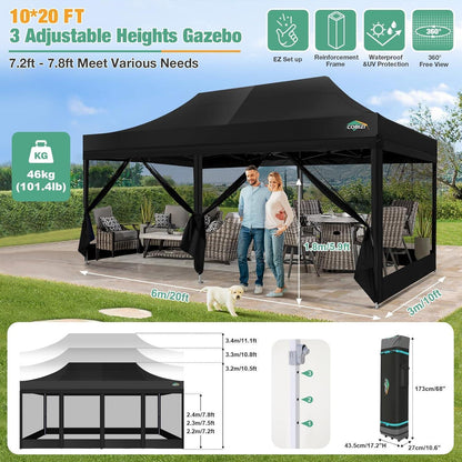 Faltpavillon 3x6 – Wasserdicht, UV-Schutz & Seitenwände
