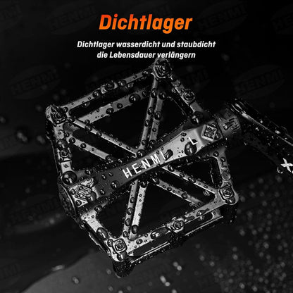 HENMI Fahrradpedale 9/16 Zoll Aluminium MTB Pedale - rutschfest und leicht
