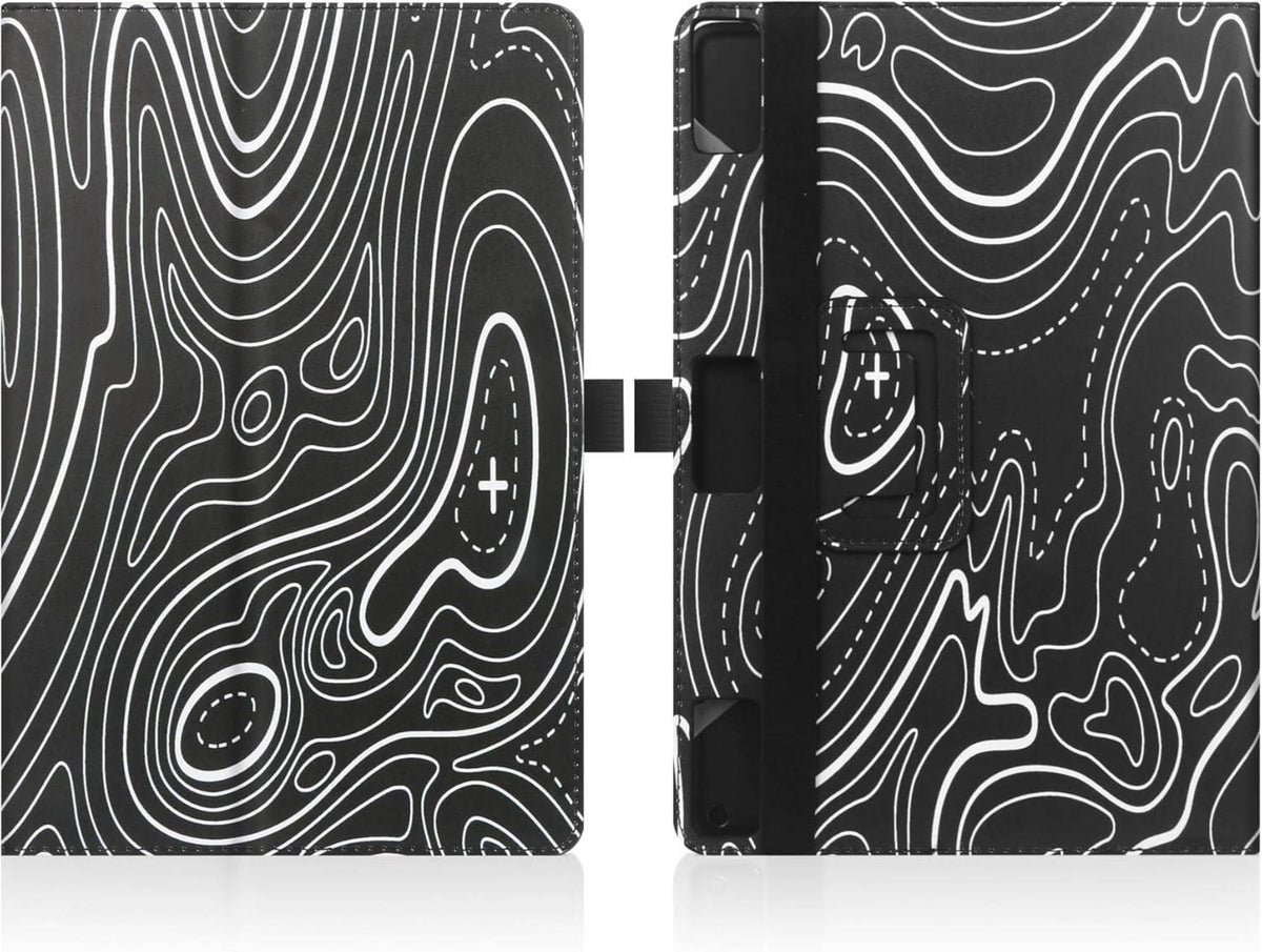 Universelle Schutzhülle 10-11 Zoll Tablet Ständer Folio Handschlaufe Schwarz