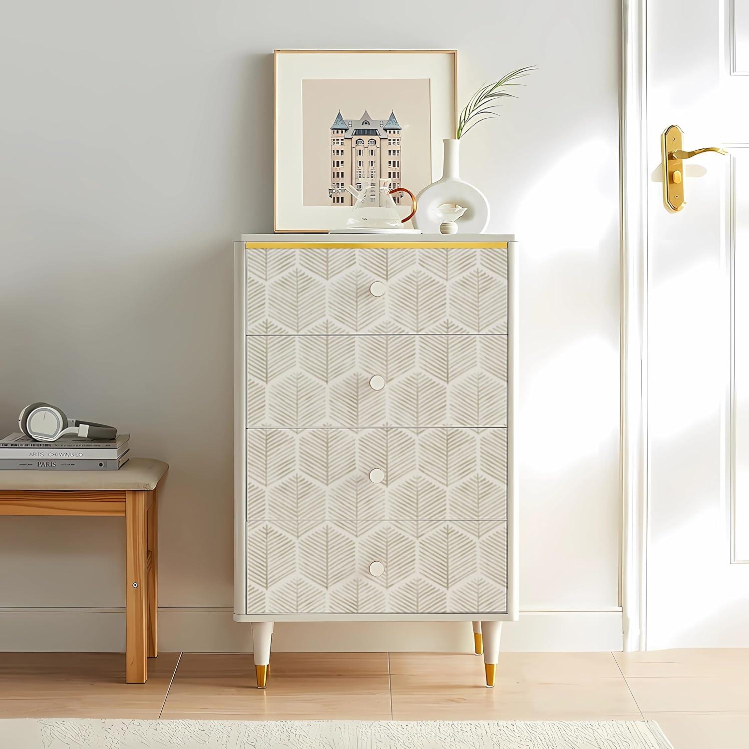 Selbstklebende Wasserdichte Vinyl Tapete Beige 0.4W x 6L m