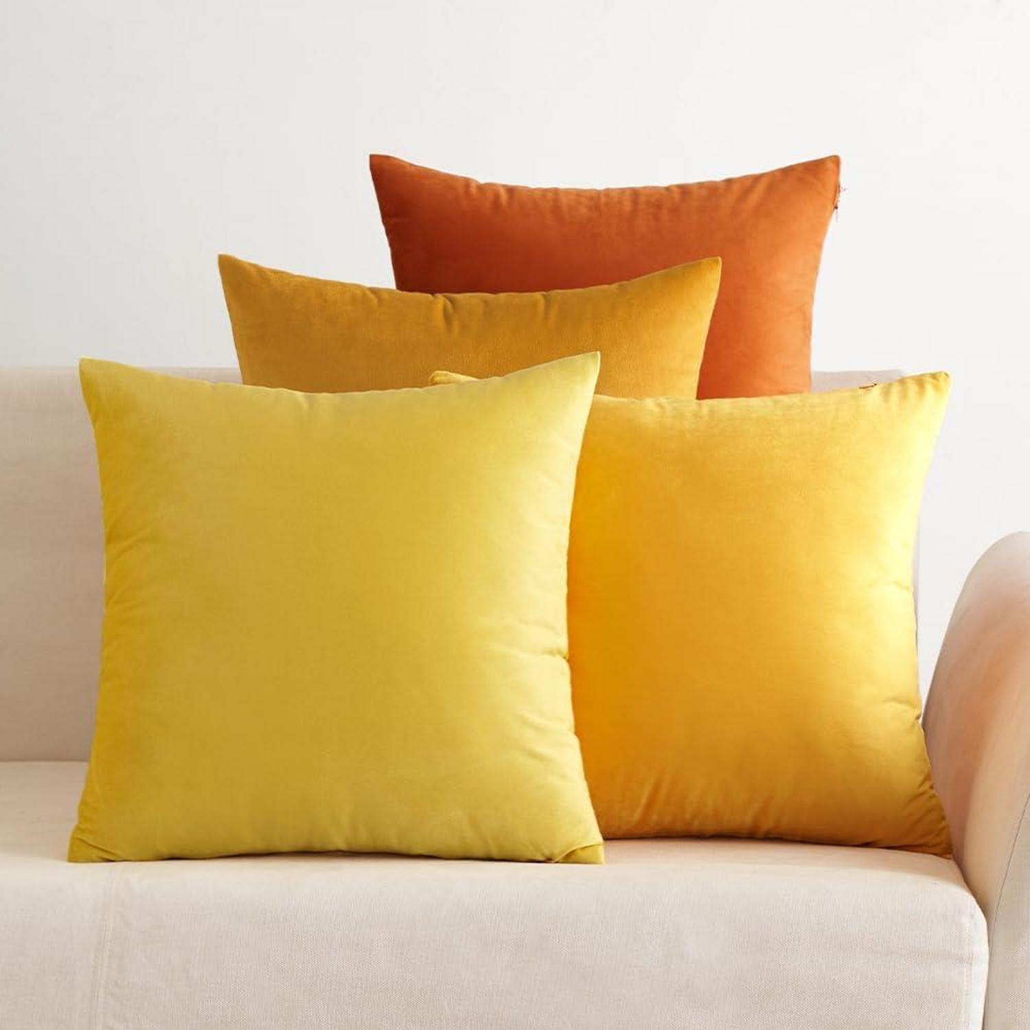 Samt Kissenbezüge Set Dekorative Orange Serie 40x40 cm