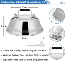 Edelstahl Burgerglocke Set für Grill & Steak - 2 Stück