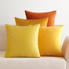Samt Kissenbezug 50x50 cm 4er Set Orange Serie Sofakissenbezug