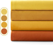 Samt Kissenbezug 50x50 cm 4er Set Orange Serie - Hochwertige