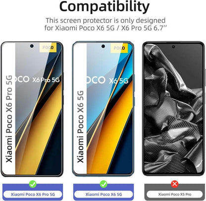 Panzer Schutz Glas für Xiaomi Poco X6 5G 3er Pack