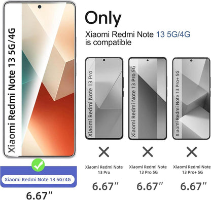 Panzer Schutz Glas Xiaomi Redmi Note 13 5G 4G 3 Stück 9H