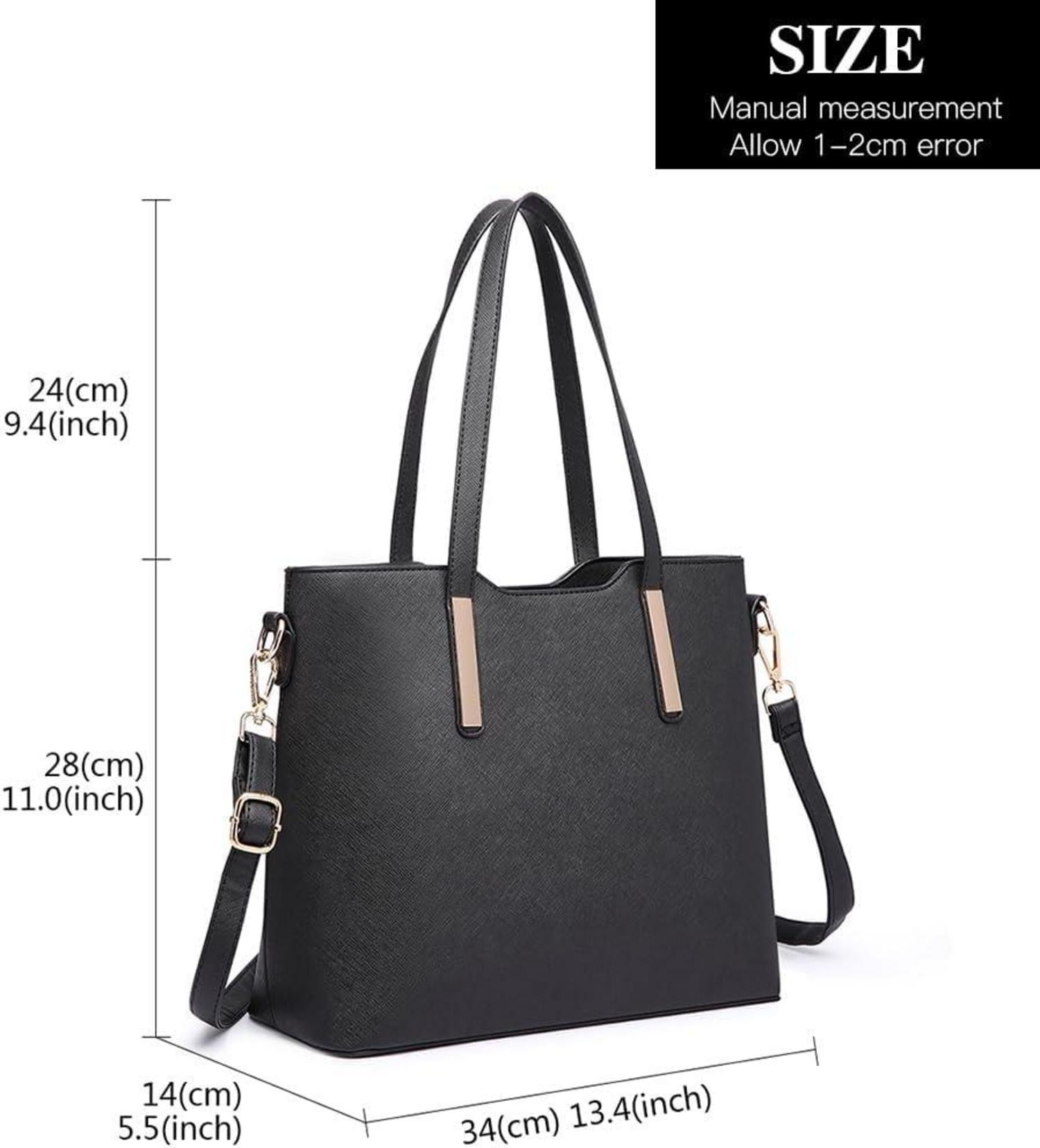 Miss Lulu Damen Große Handtasche Schultertasche PU Leder 3tlg. Set