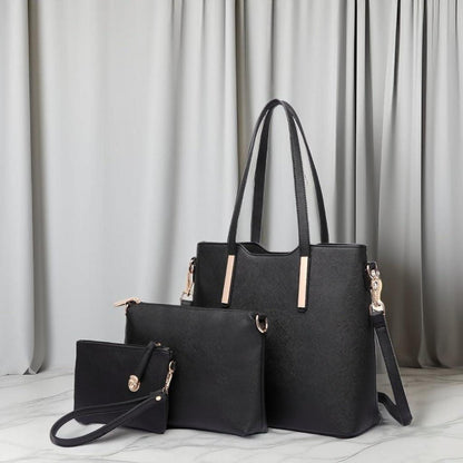 Damen Handtasche Shopper Schultertasche PU Leder Set groß mittel klein