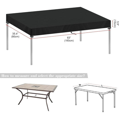 Gartentisch Abdeckung 160x90x15cm – Wasserdicht & Winterfest
