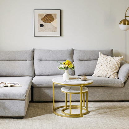 Runder Nisttisch 2er Set Wohnzimmer Schlafzimmer Beistelltisch