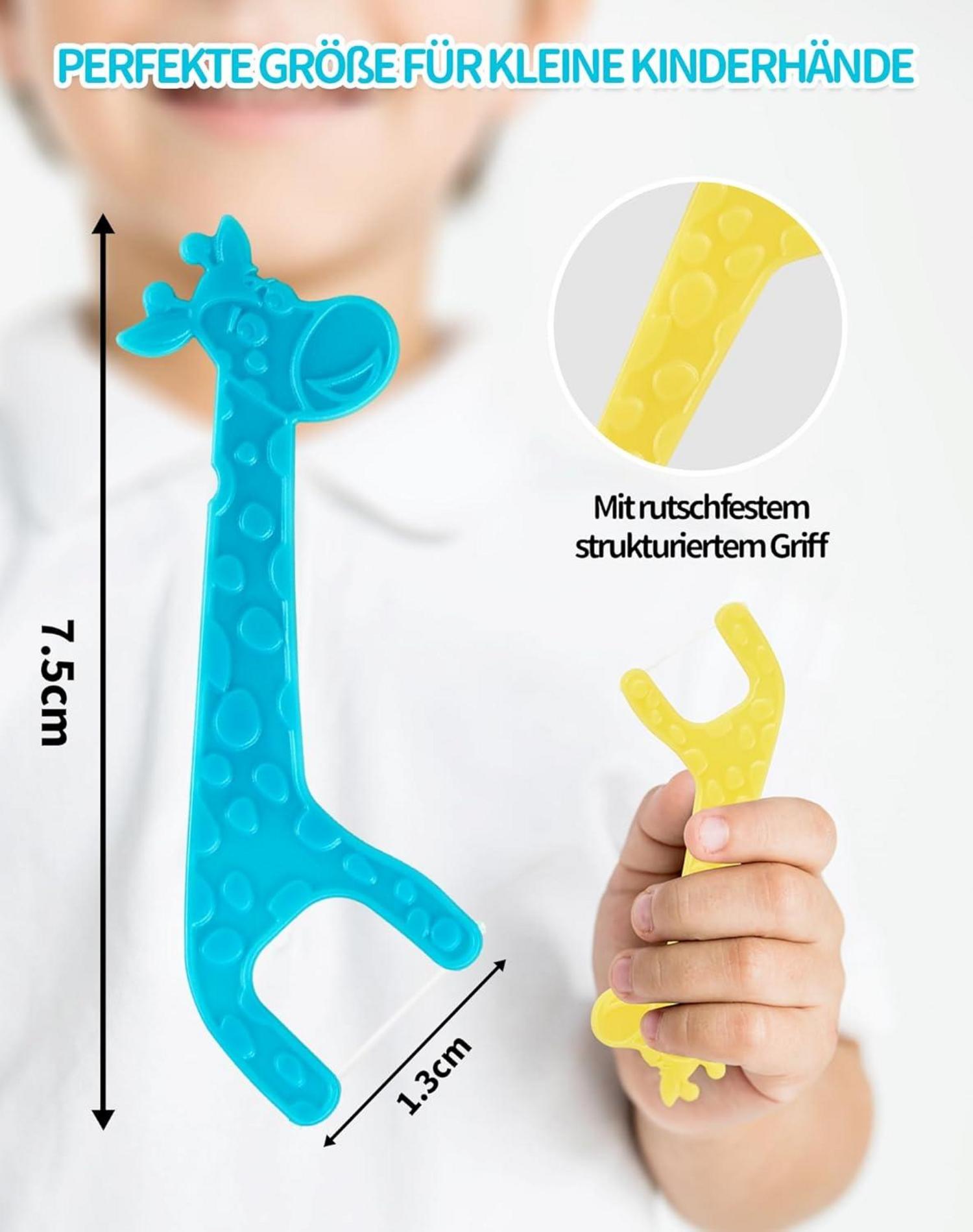 Zahnseide Kinder ZITFRI 160er Kinder Zahnseidesticks Dental Floss Giraffe Bunt