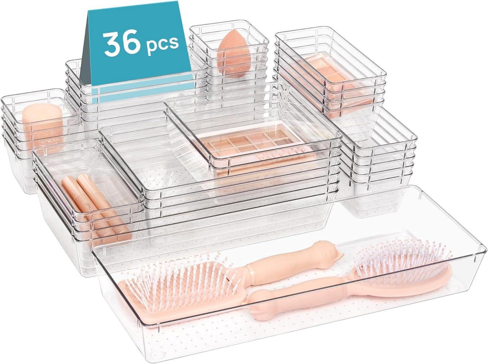 36er Set Schubladen Organizer transparent stapelbar