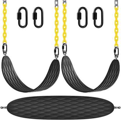 Heavy Duty Swing Seats 2 Pack 66 Inch Chain Carabiners Black