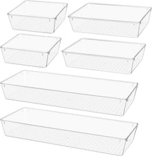 Transparente Schubladen Organizer 6er Set, Acryl Sortierkästen 3